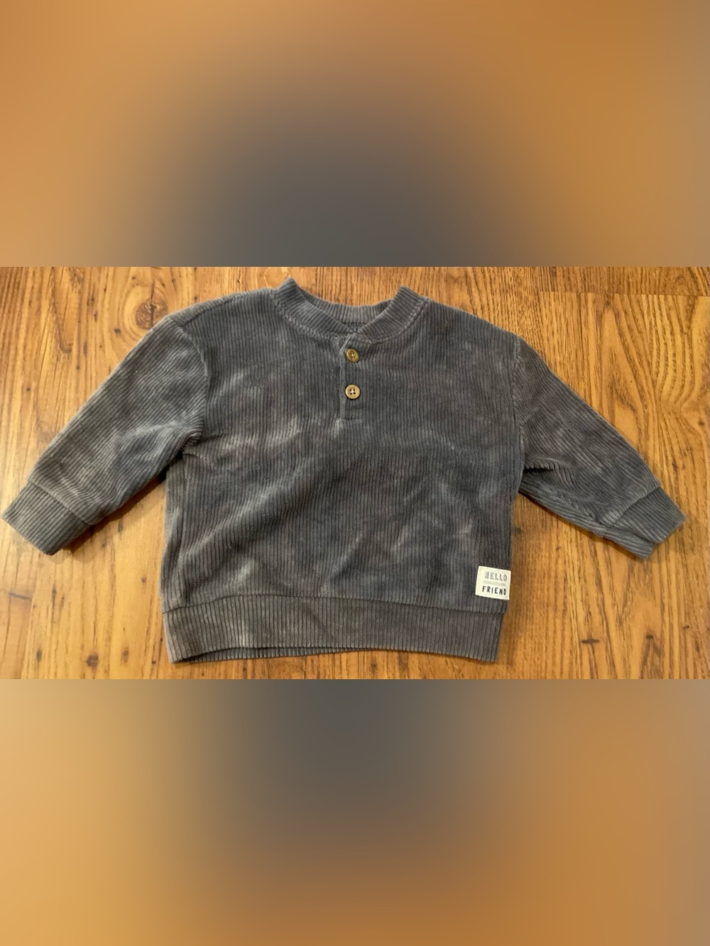 Carter's Corduroy Velour Crewneck Sweater in Slate Blue
